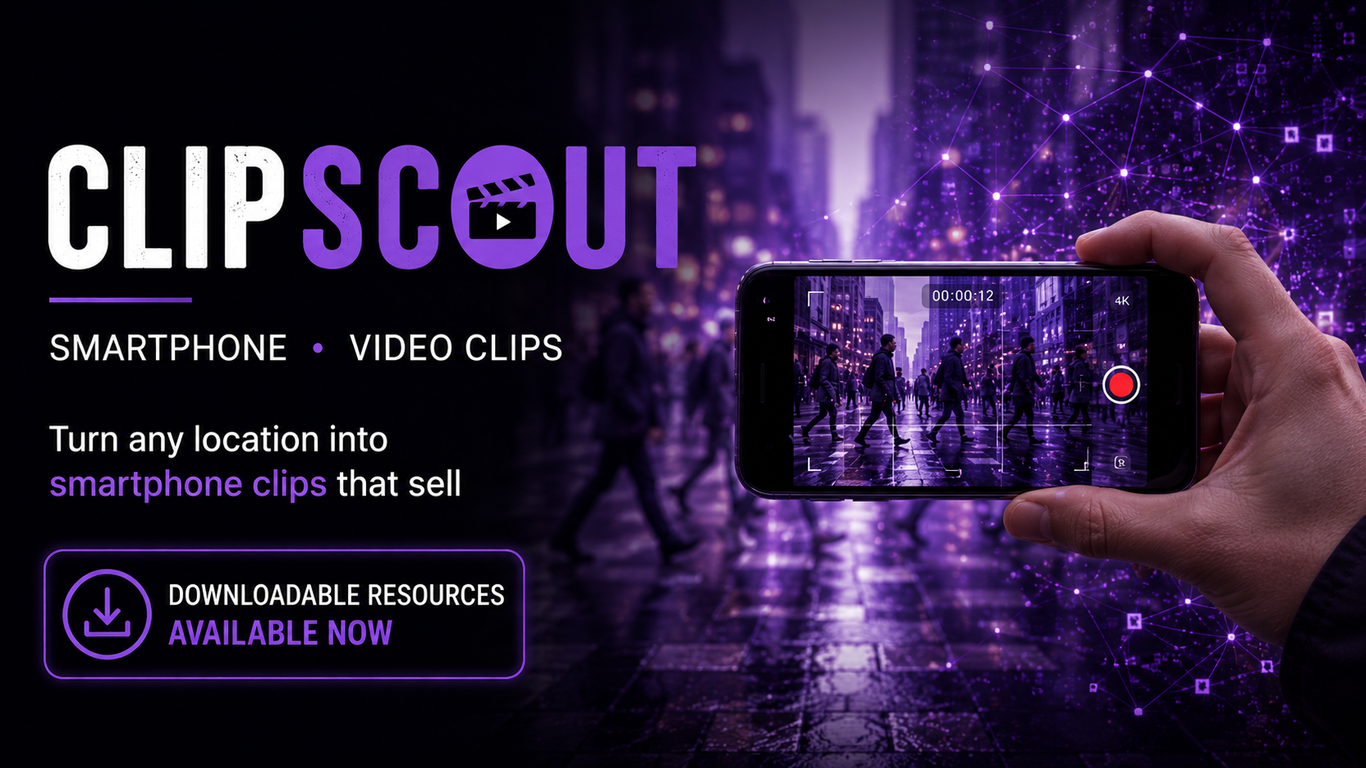ClipScout — identifies opportunities for localised, high-value video shoots for stock assets, wherever you are, adapted specifically for those using mobile and smartphone technology