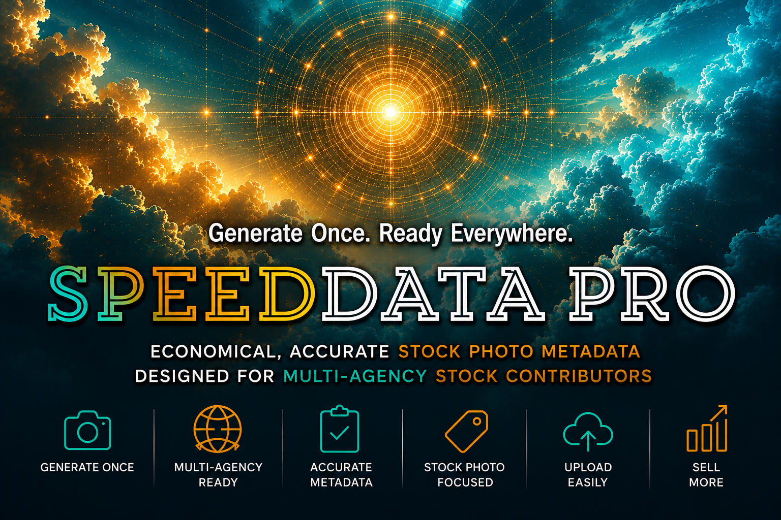 SpeedData Pro AI stock photo metadata generator for multi-agency stock contributors